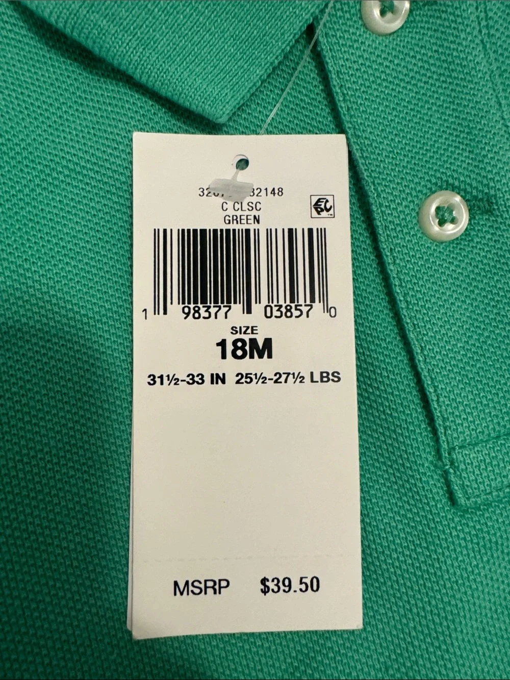 Ralph Lauren Toddler Polo Shirt in Green with Pink Pony